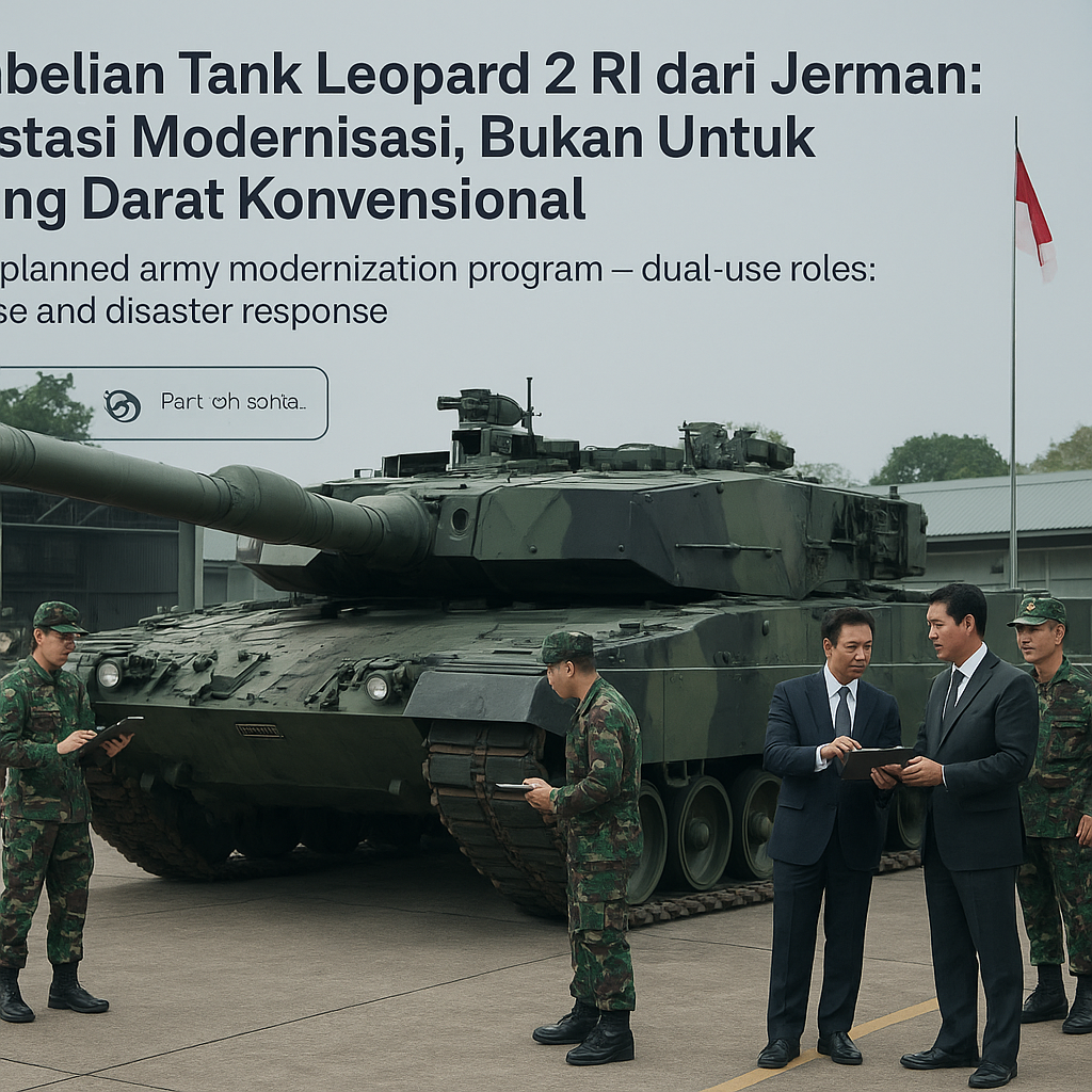 Pembelian Tank Leo 2 RI dari Jerman: Investasi Modernisasi, Bukan Untuk Perang Darat Konvensional