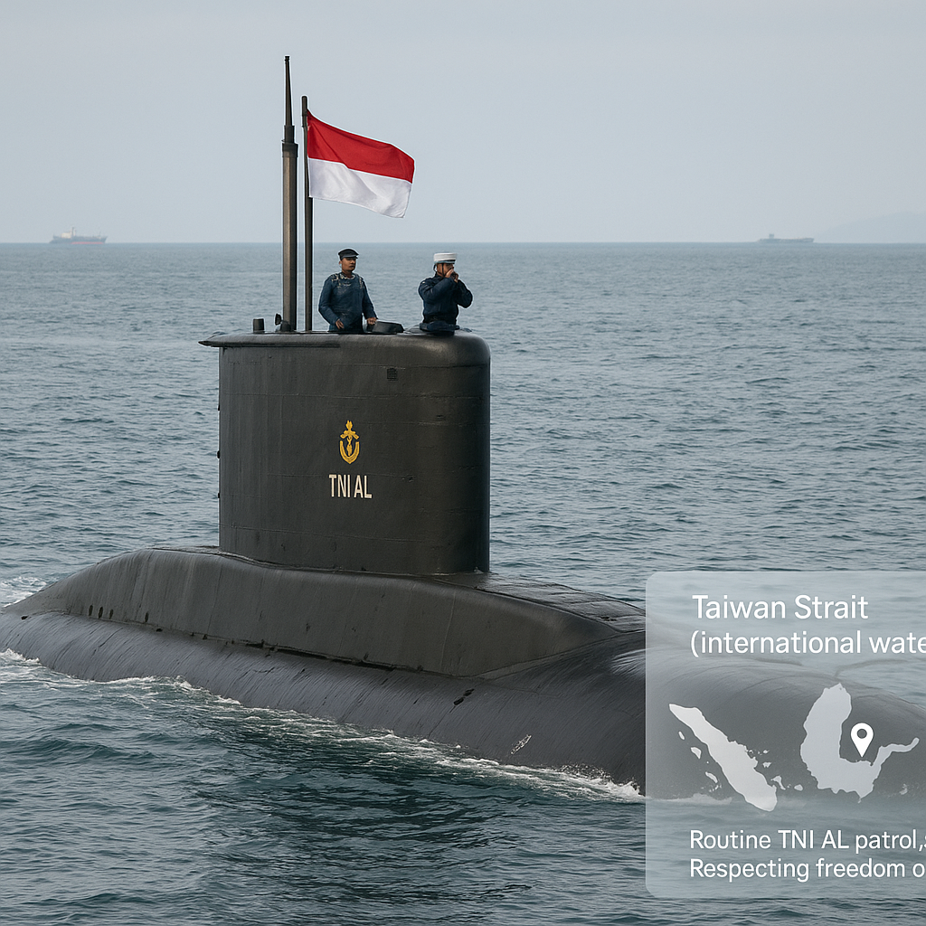 Misi Kapal Selam TNI AL di Selat Taiwan: Patroli Rutin dan Prinsip Bebas-Aktif
