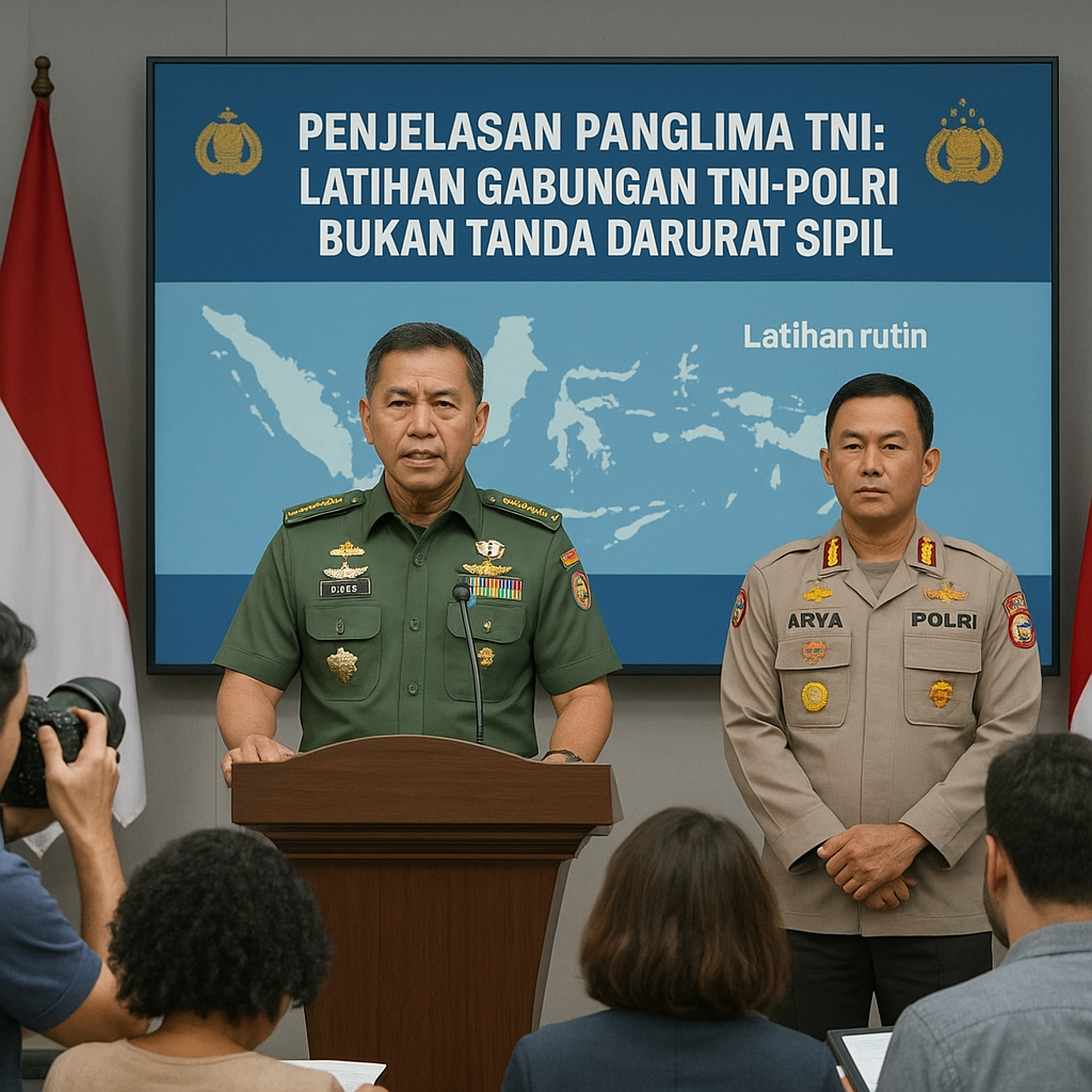 Penjelasan Panglima TNI: Latihan Gabungan TNI-Polri Bukan Tanda Darurat Sipil