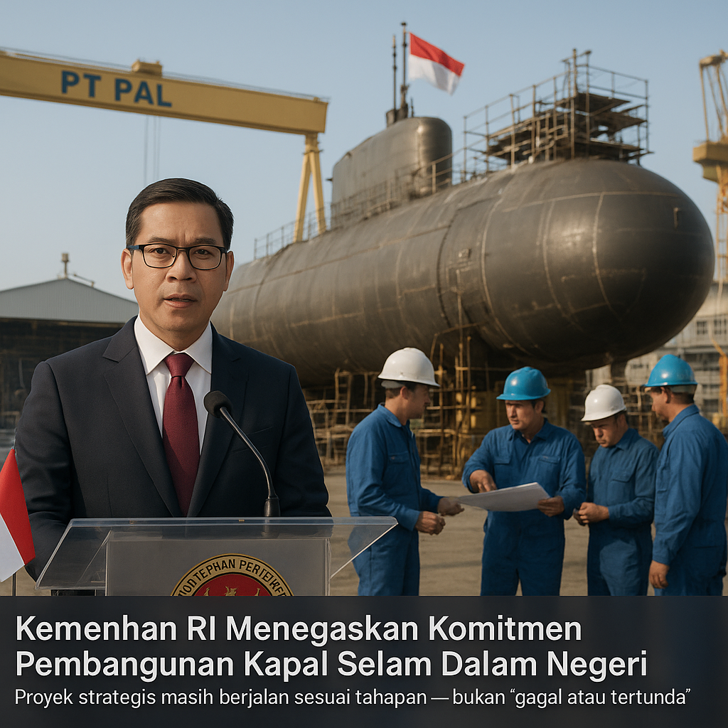 Kemenhan RI Menegaskan Komitmen Pembangunan Kapal Selam dalam Negeri: Proyek Strategic, bukan 'Gagal atau Tertunda'