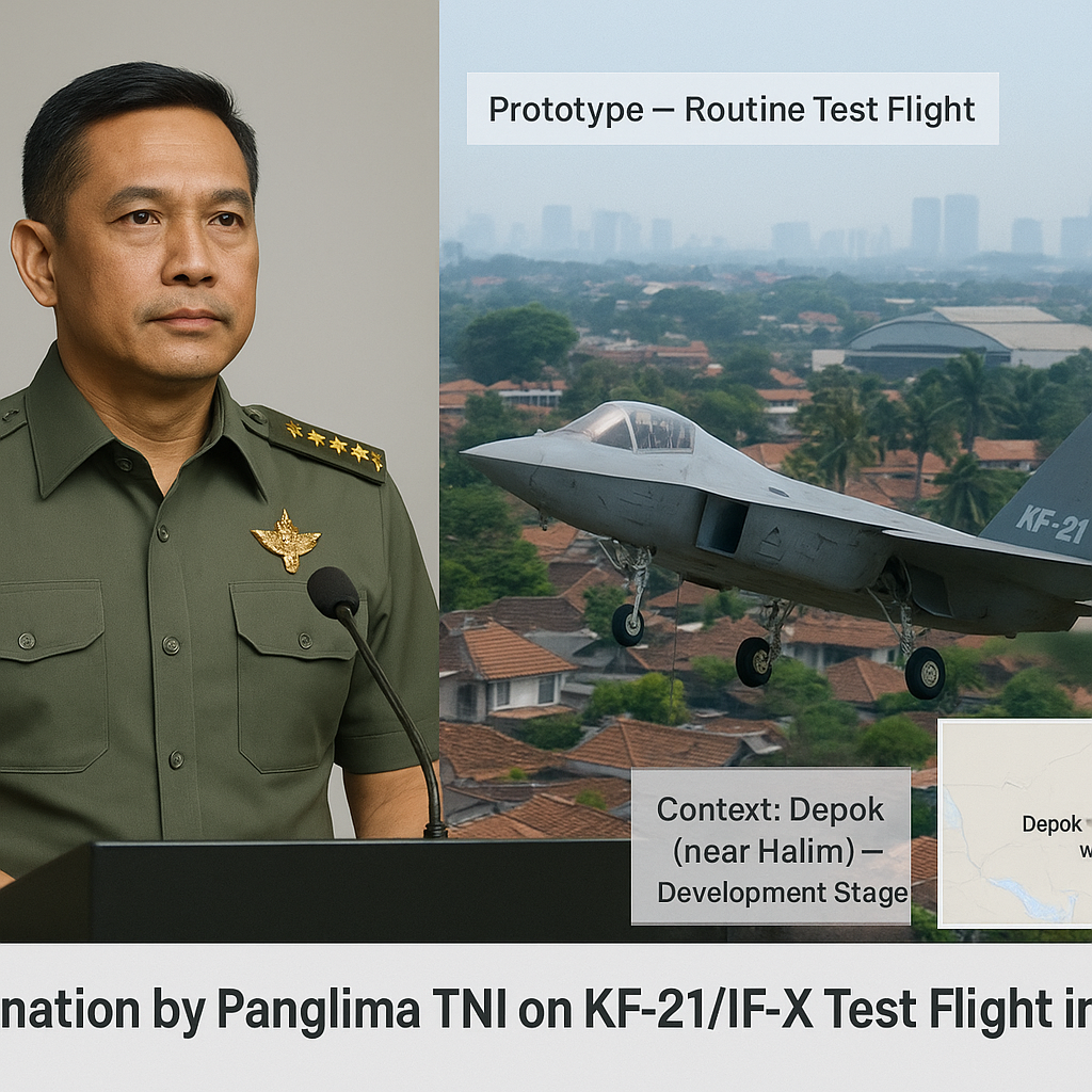 Penjelasan Panglima TNI tentang Uji Terbang Jet Tempur KF-21/IF-X di Depok