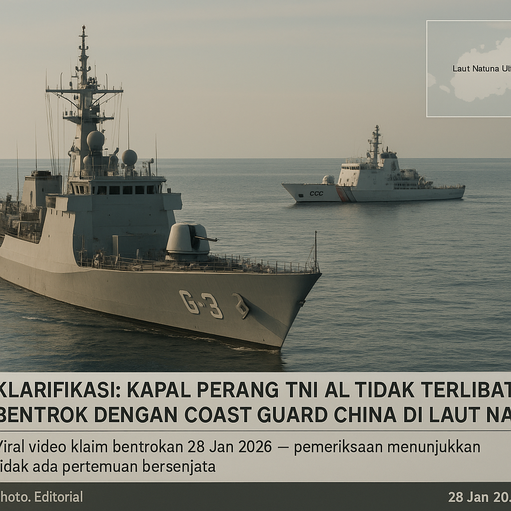 Klarifikasi: Kapal Perang TNI AL Tidak Terlibat Bentrok dengan Coast Guard China di Laut Natuna