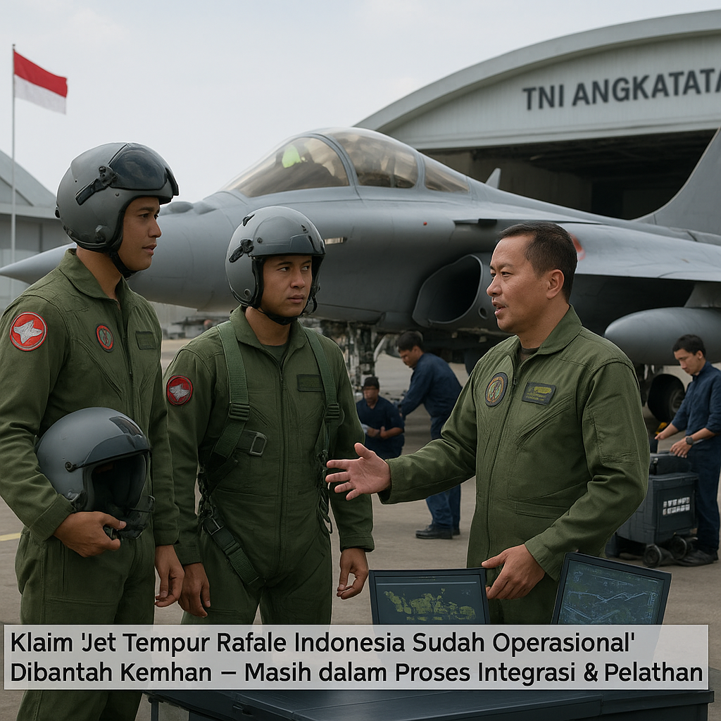 Klaim 'Jet Tempur Rafale Indonesia Sudah Operasional' Dibantah Kemhan: Masih dalam Proses Integrasi dan Pelatihan