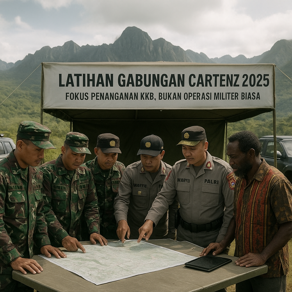 Latihan Gabungan TNI-Polri Cartenz 2025: Fokus Penanganan KKB, Bukan Operasi Militer Biasa